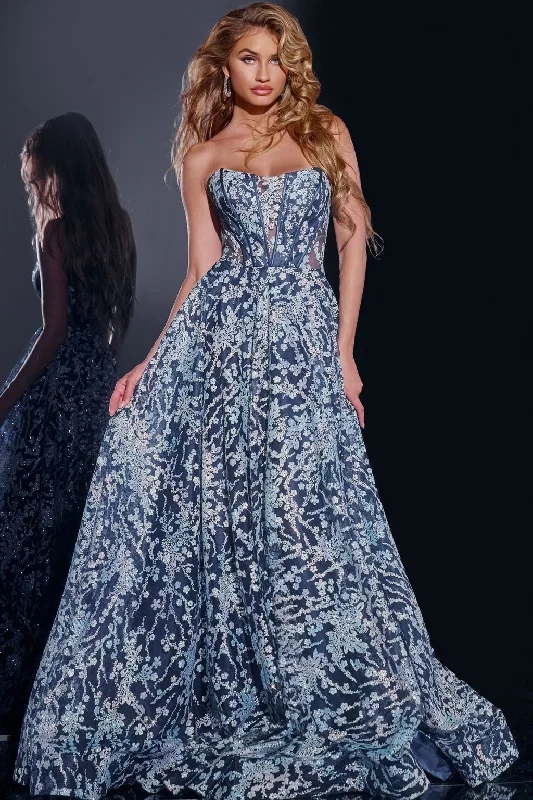 Women's Strapless DressesJovani 44151 Long Ball Gown Formal Prom Dress