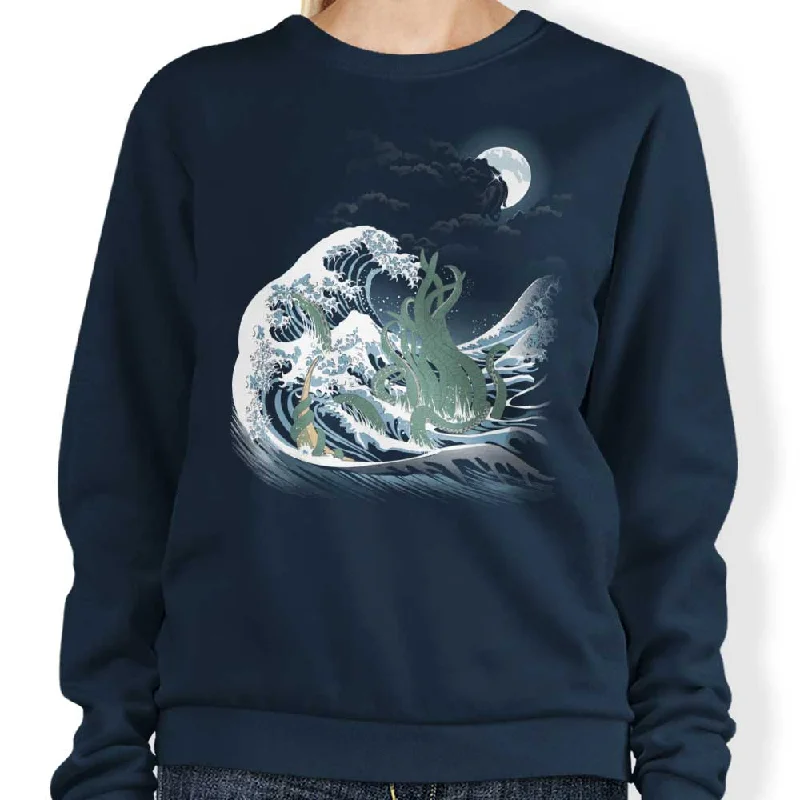 Women's Blouse with Cropped LengthThe Wave of R'lyeh - Sweatshirt