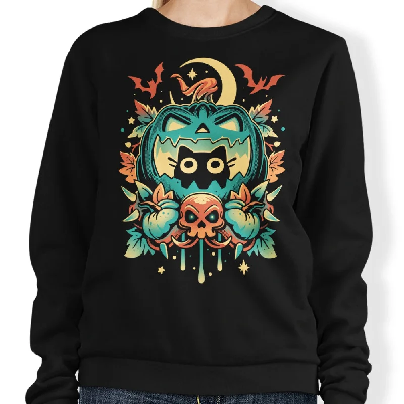 Women's Blouse with Low CollarEpisode 11: Halloween Cat - Sweatshirt