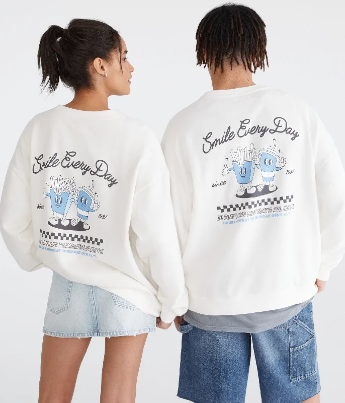 Women's Blouse with Sweetheart CollarAeropostale Smile Every Day Essentials Crew Sweatshirt