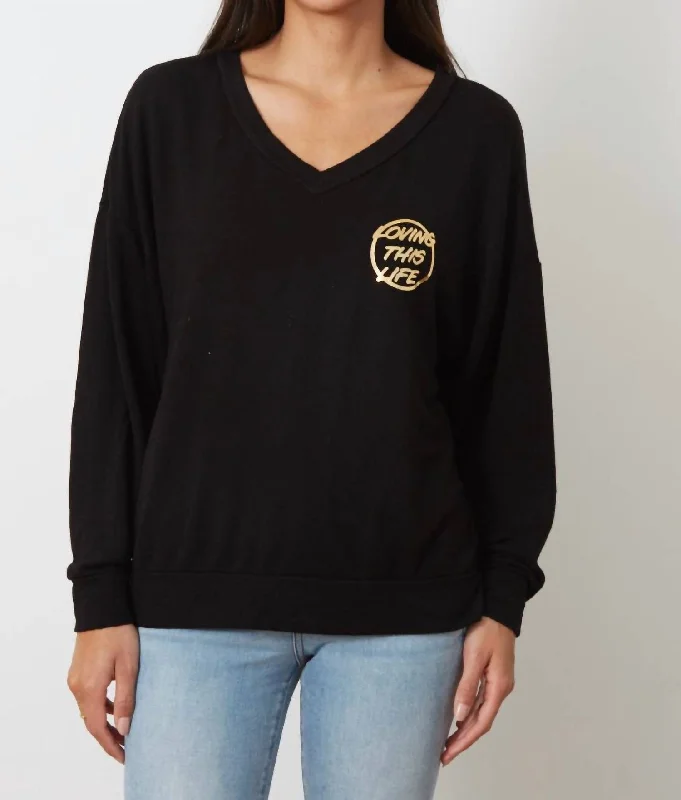 Women's High-Neck BlouseRobi Sweatshirt In Loving This Life