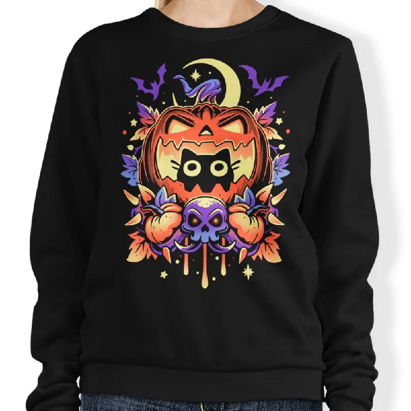 Women's Blouse for Casual WearHalloween Cat - Sweatshirt