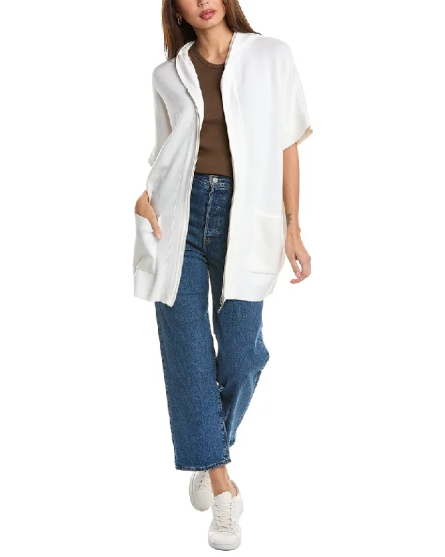Women's Blouse with V-Shaped CollarForte Cashmere Zip Cashmere-Blend Hoodie