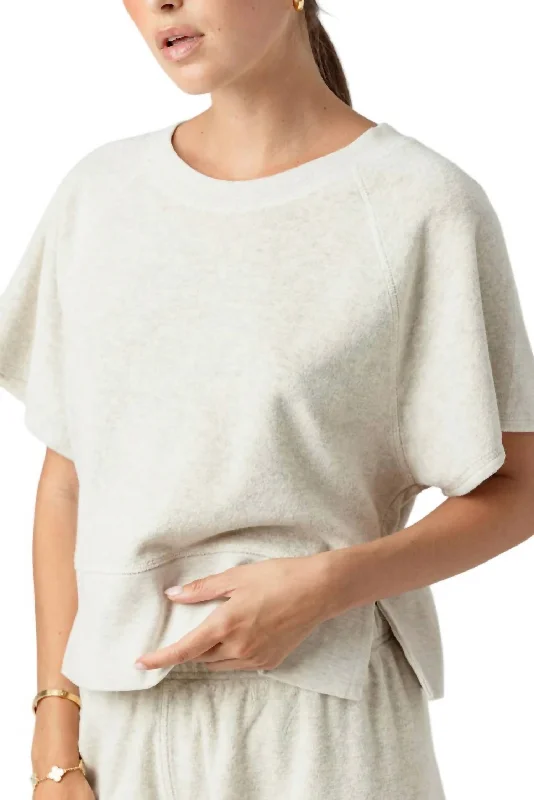 Women's Blouse with Boat CollarAstrid Pullover In Ash Grey