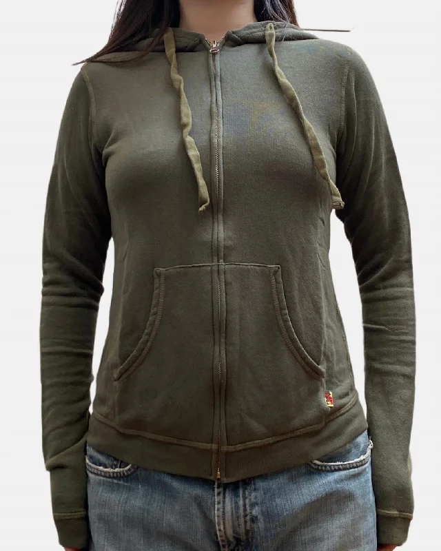 Women's Blouse with V-Shaped CollarSuperfluff Lux Zip Hoodie In Mushrooms
