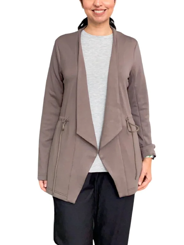 Women's Blouse with Long LengthSweatshirt Jacket In Chestnut Brown
