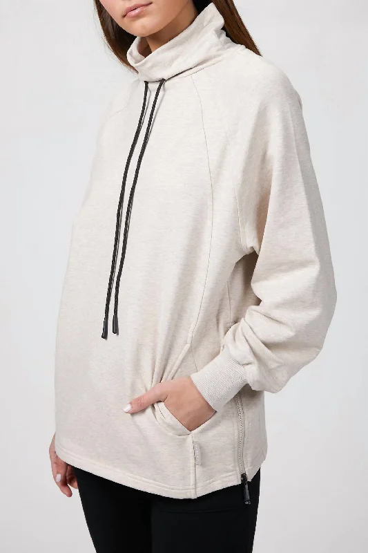 Women's Blouse with Collarless DesignAtlas Sweater In Silver Grey