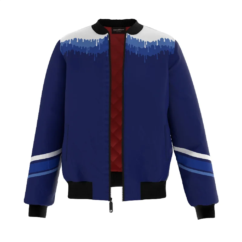 Women's Coats with Fur LiningBlue Melt Bomber Jacket