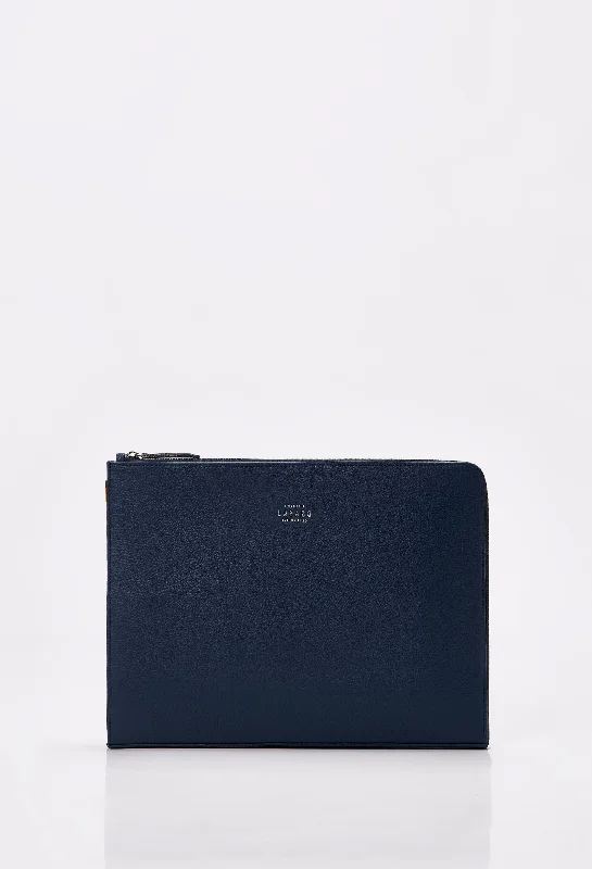 Blue Leather Slim Computer Case