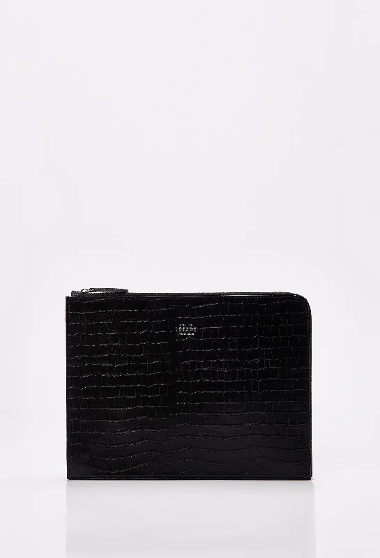 Croco Leather Slim Computer Case