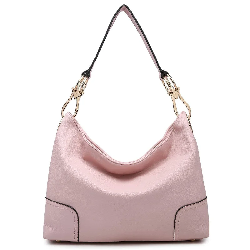 Fashion Large Corner Patched Smooth magnetic Closure Hobo Bag Dasein