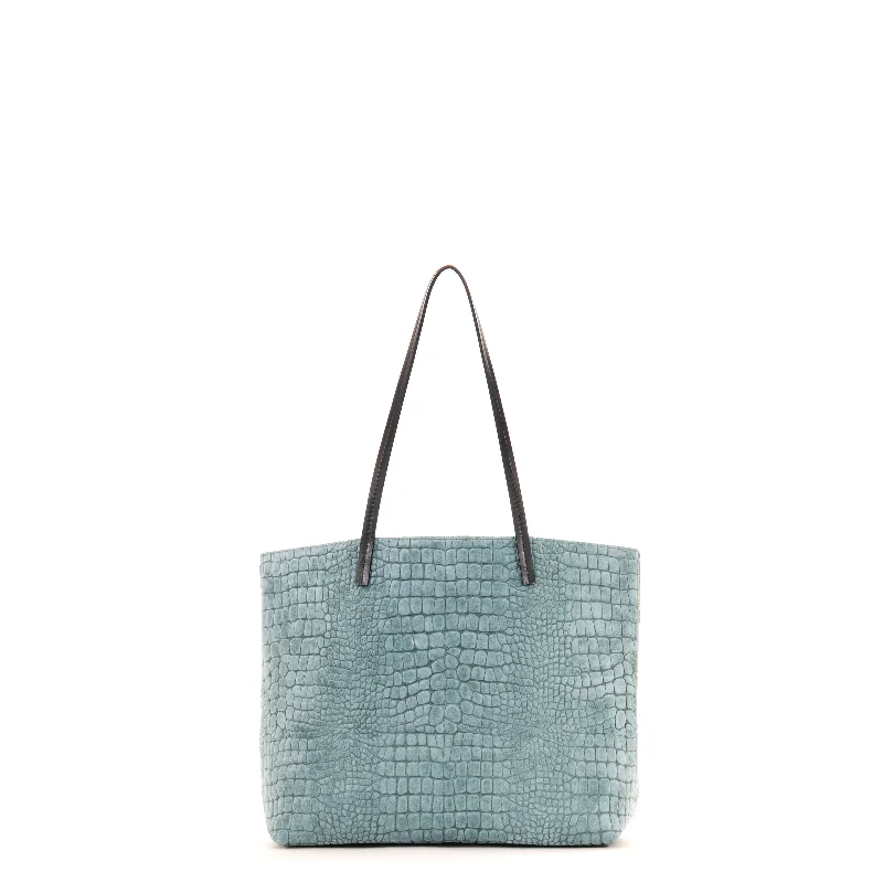 ESSENTIAL TOTE LICHEN SUEDED EMBOSSED CROC