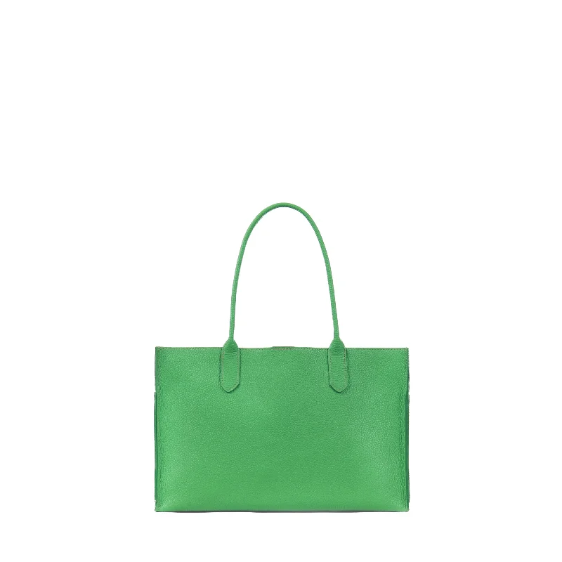 HARBOR TOTE GRASS GREEN ITALIAN PEBBLE