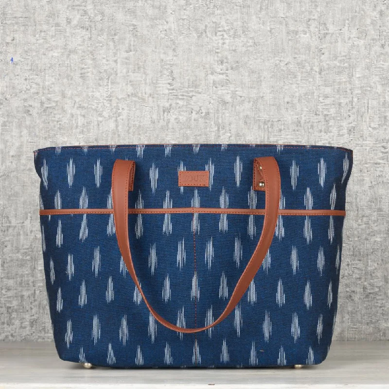 Ikat Jet Blue Tote Bag