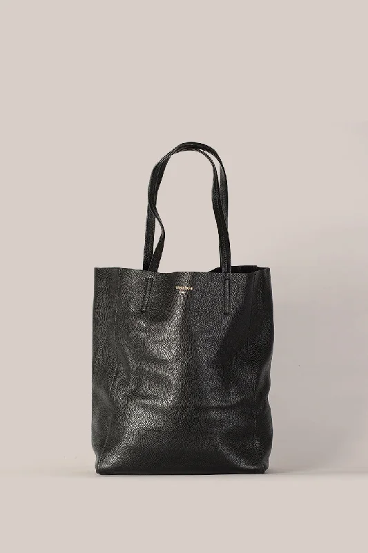 Jillian Black Leather Tote