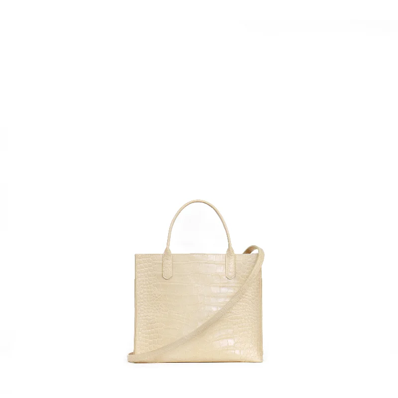 MINI HARBOR TOTE BLONDE EMBOSSED GATOR