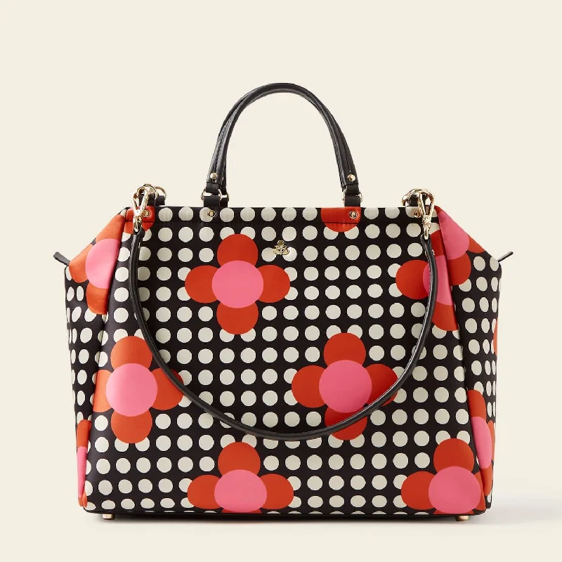 Opera Big Tote - Fuchsia Flower Polka Dot