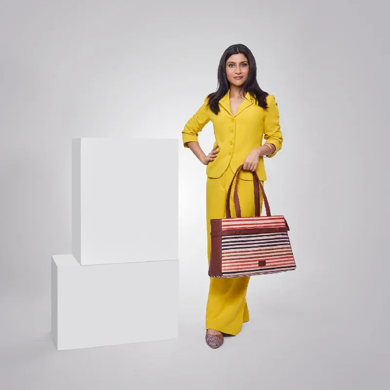 Qutub Stripes Statement Office Bag