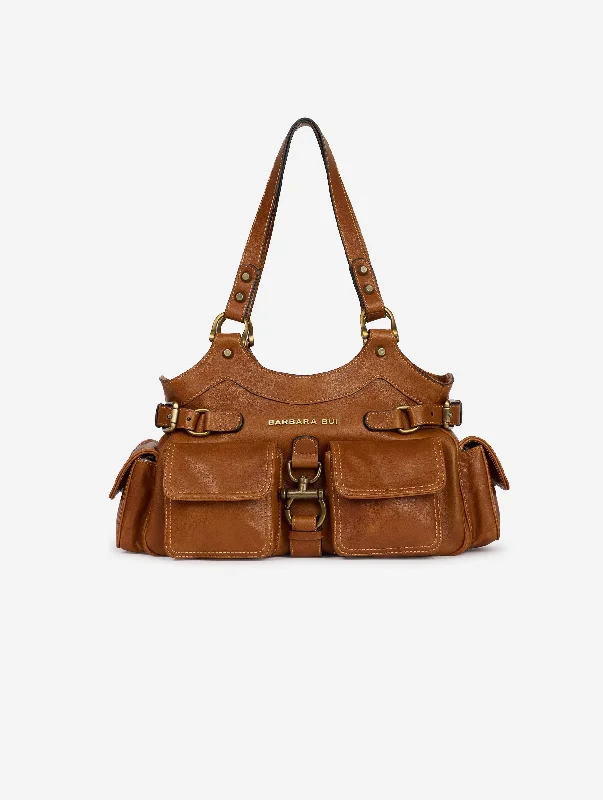 Sac BB Re-edition en cuir noisette