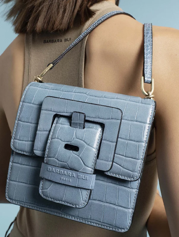 Sac Love Me en croco denim