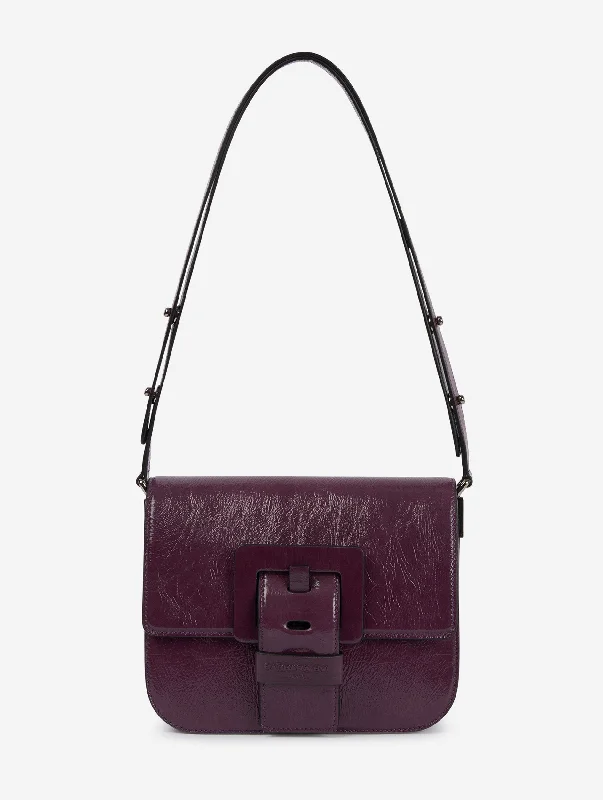 sac touch me en cuir verni prune