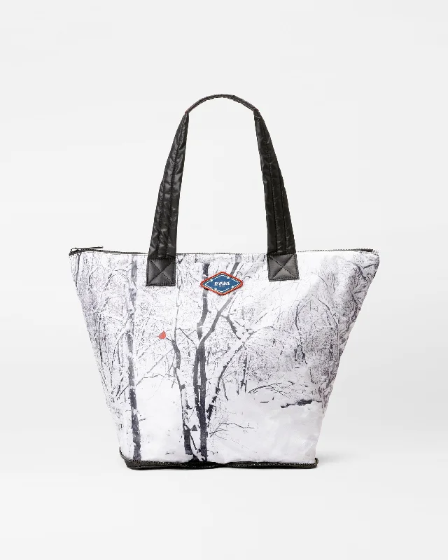 Winter Cardinal Print Packable Market Tote